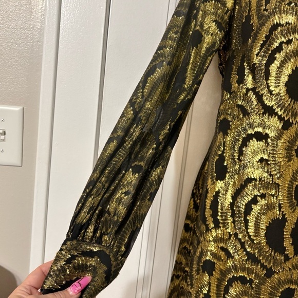 Milly silk gold dress size 2 - Picture 12 of 14